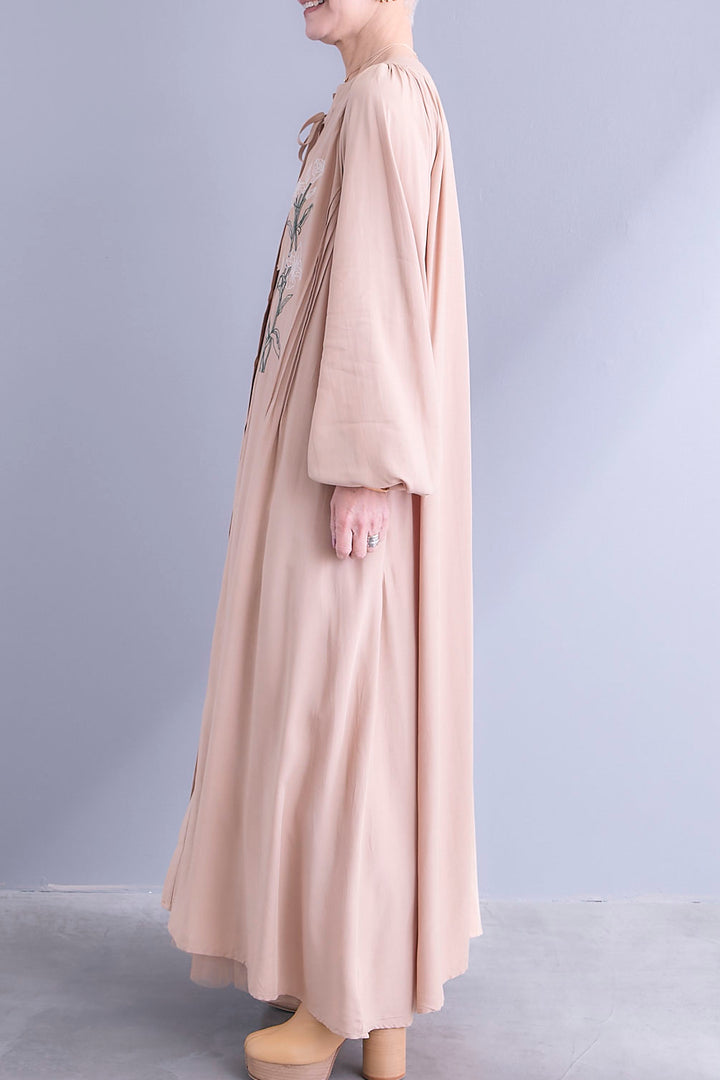 【予約】フラワーエンブロイダリーシャツワンピース