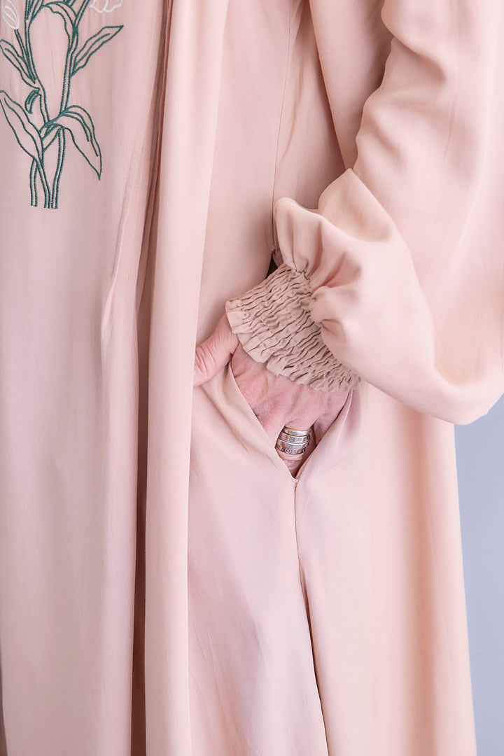 【予約】フラワーエンブロイダリーシャツワンピース