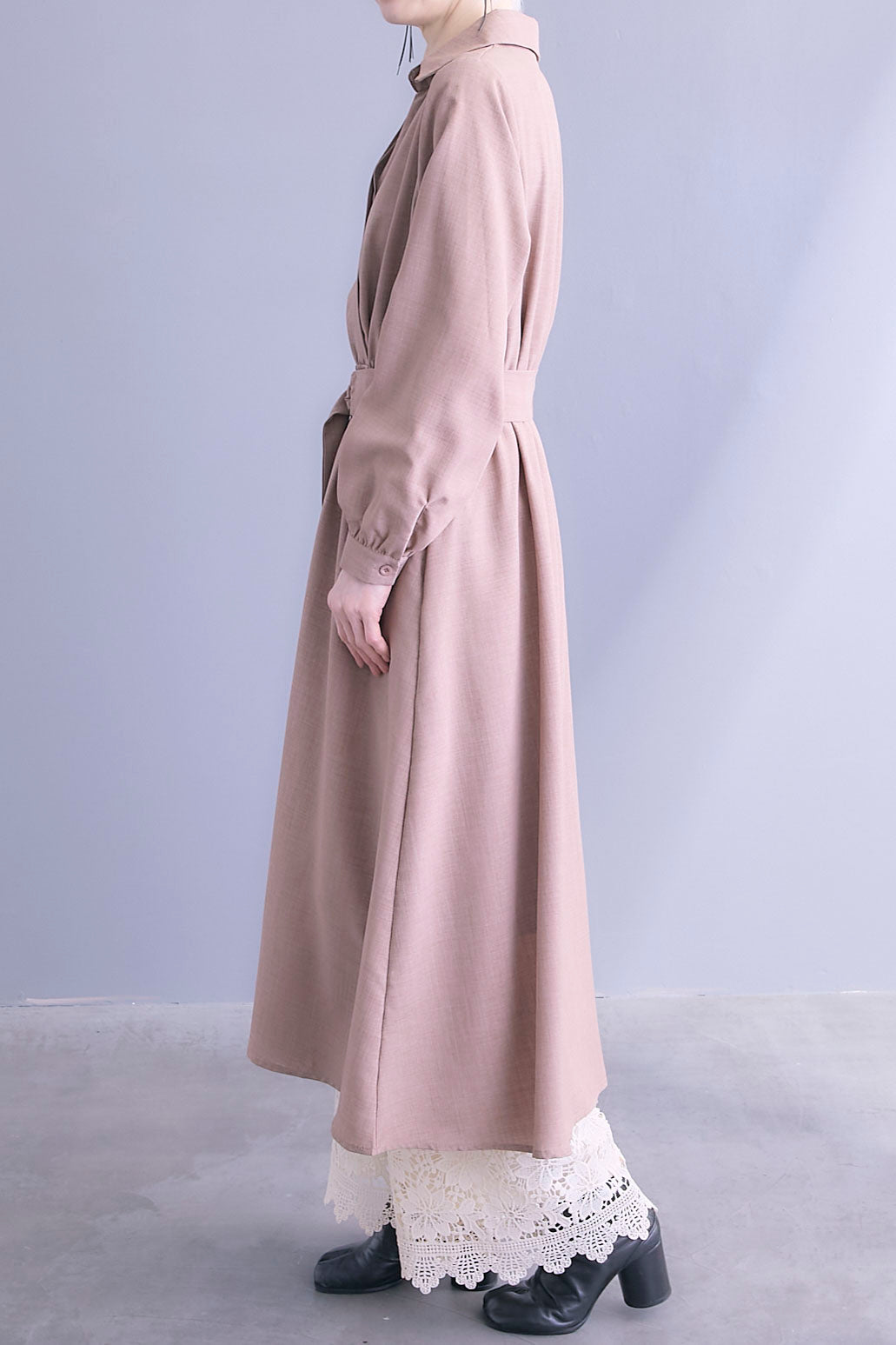 【予約】スキッパーカシュクールシャツワンピース