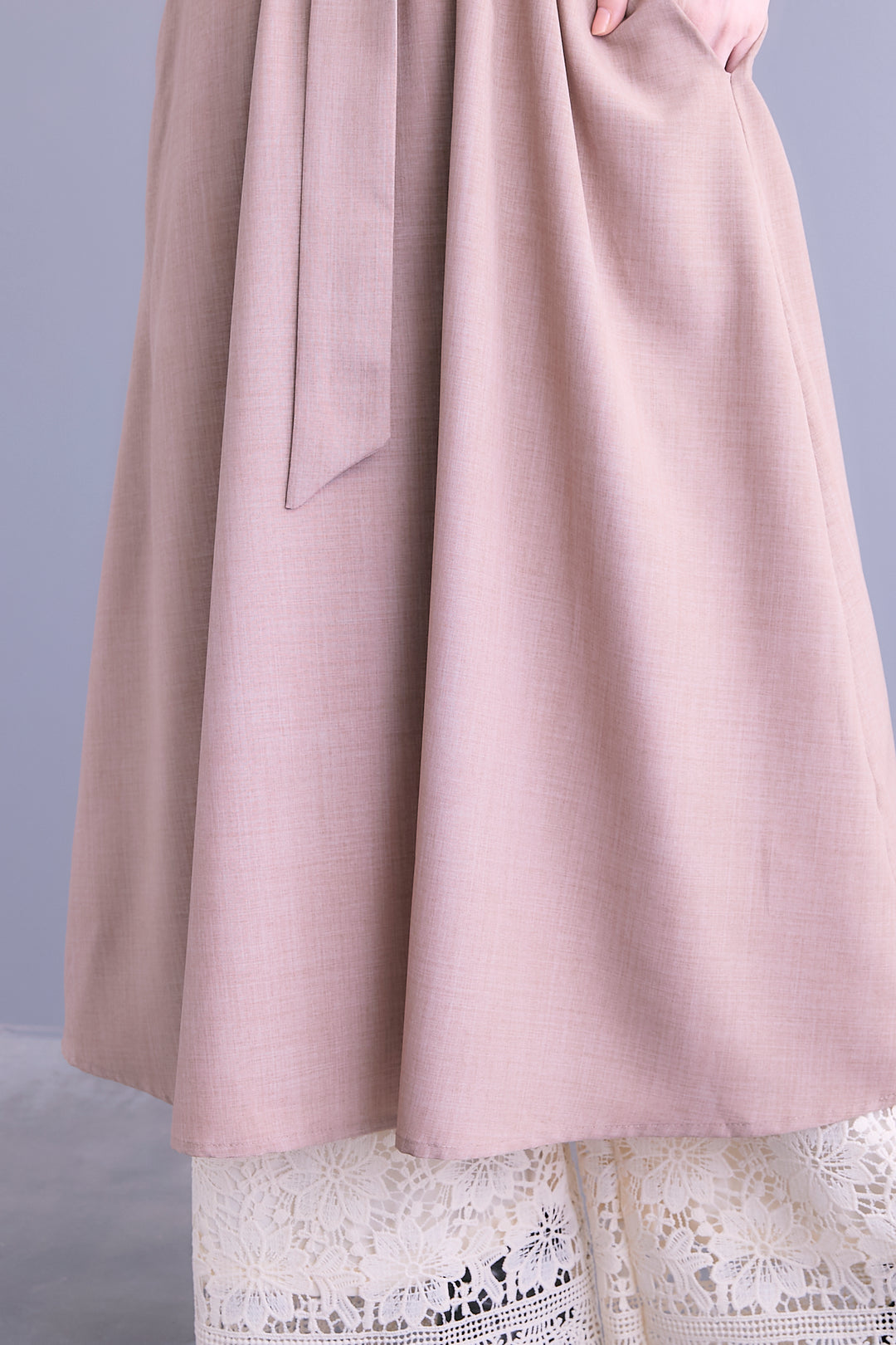 【SET】スキッパーカシュクールシャツワンピース+ケミカルレースパンツ(2set)