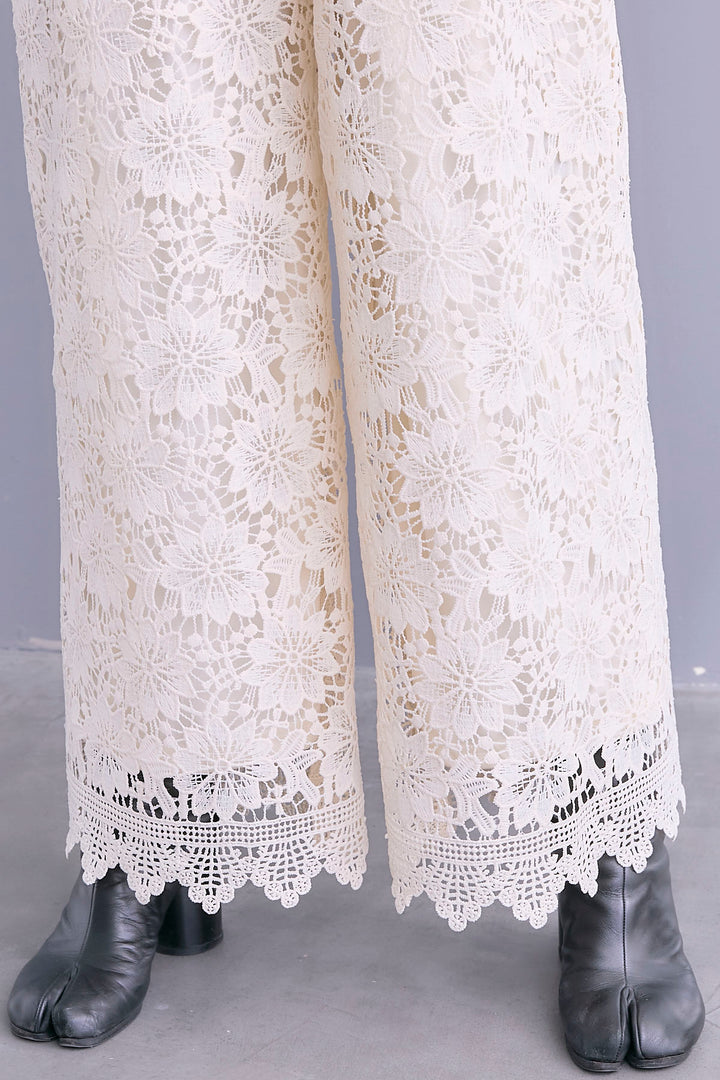【SET】ジレワンピース×チュールトップスSET+ケミカルレースパンツ(2set)