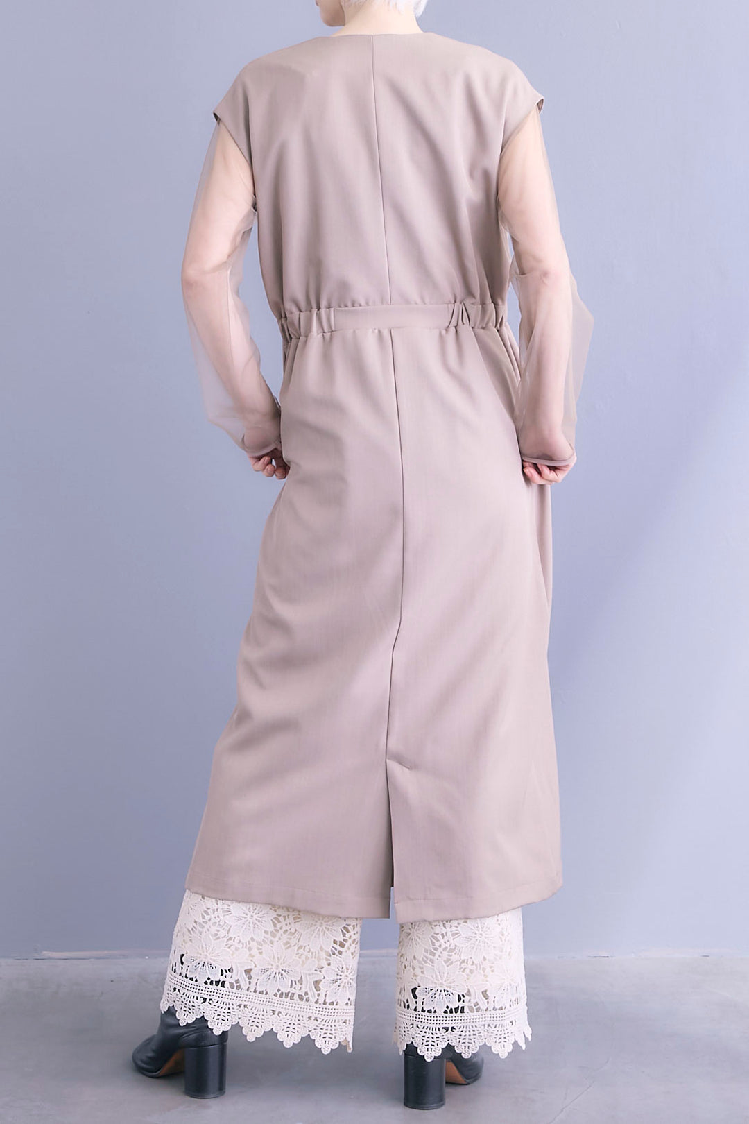 【予約】ジレワンピース×チュールトップスSET