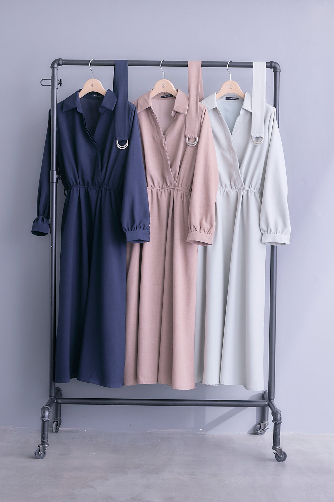 【予約】スキッパーカシュクールシャツワンピース