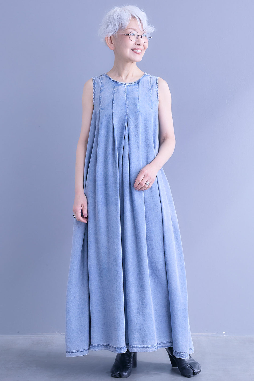 【SET】バルーンハーフスリーブMA-1ジャケット+パウダーシルクヴィンテージデニムワンピース(2set)