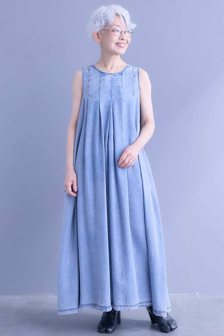 【SET】バルーンハーフスリーブMA-1ジャケット+パウダーシルクヴィンテージデニムワンピース(2set)