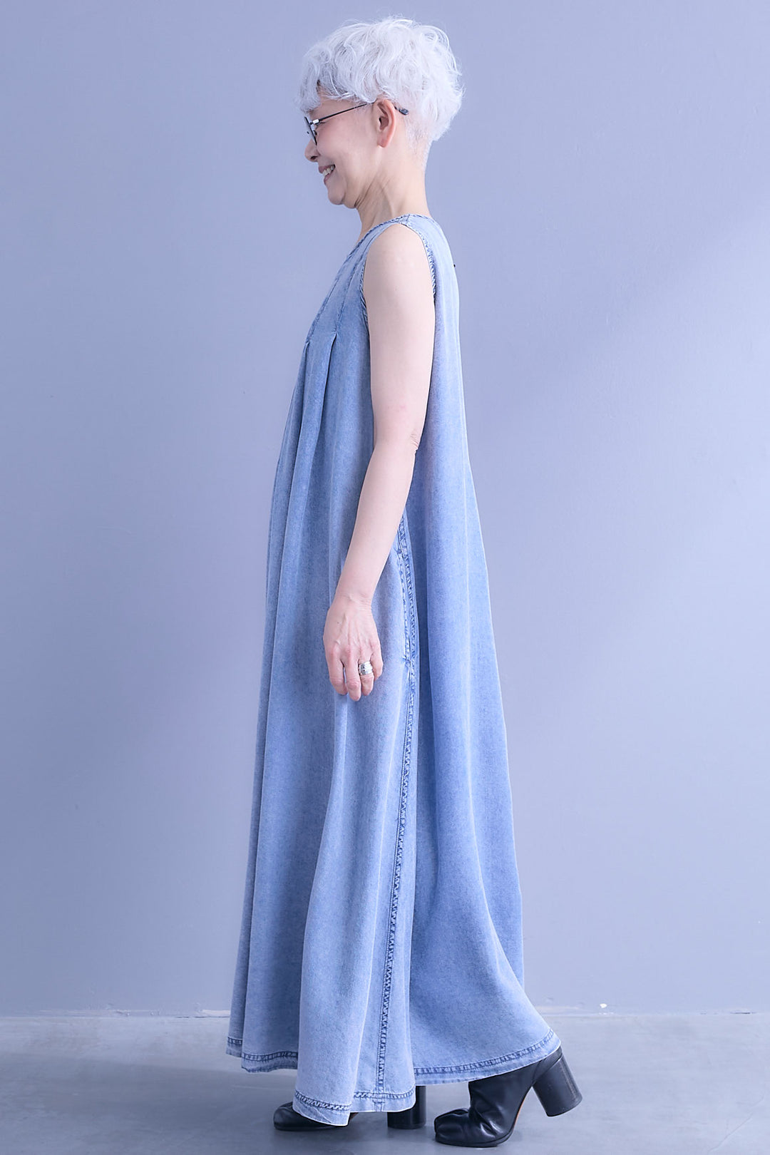【予約】パウダーシルクヴィンテージデニムワンピース