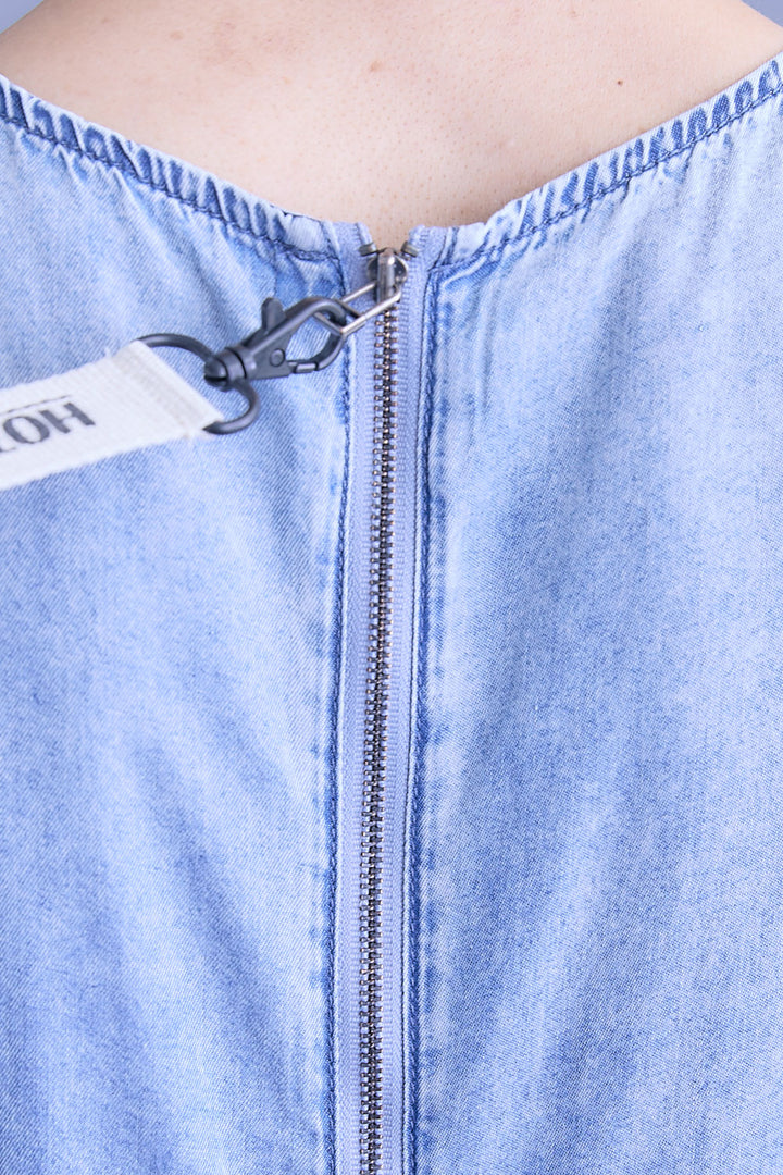 【SET】バルーンハーフスリーブMA-1ジャケット+パウダーシルクヴィンテージデニムワンピース(2set)