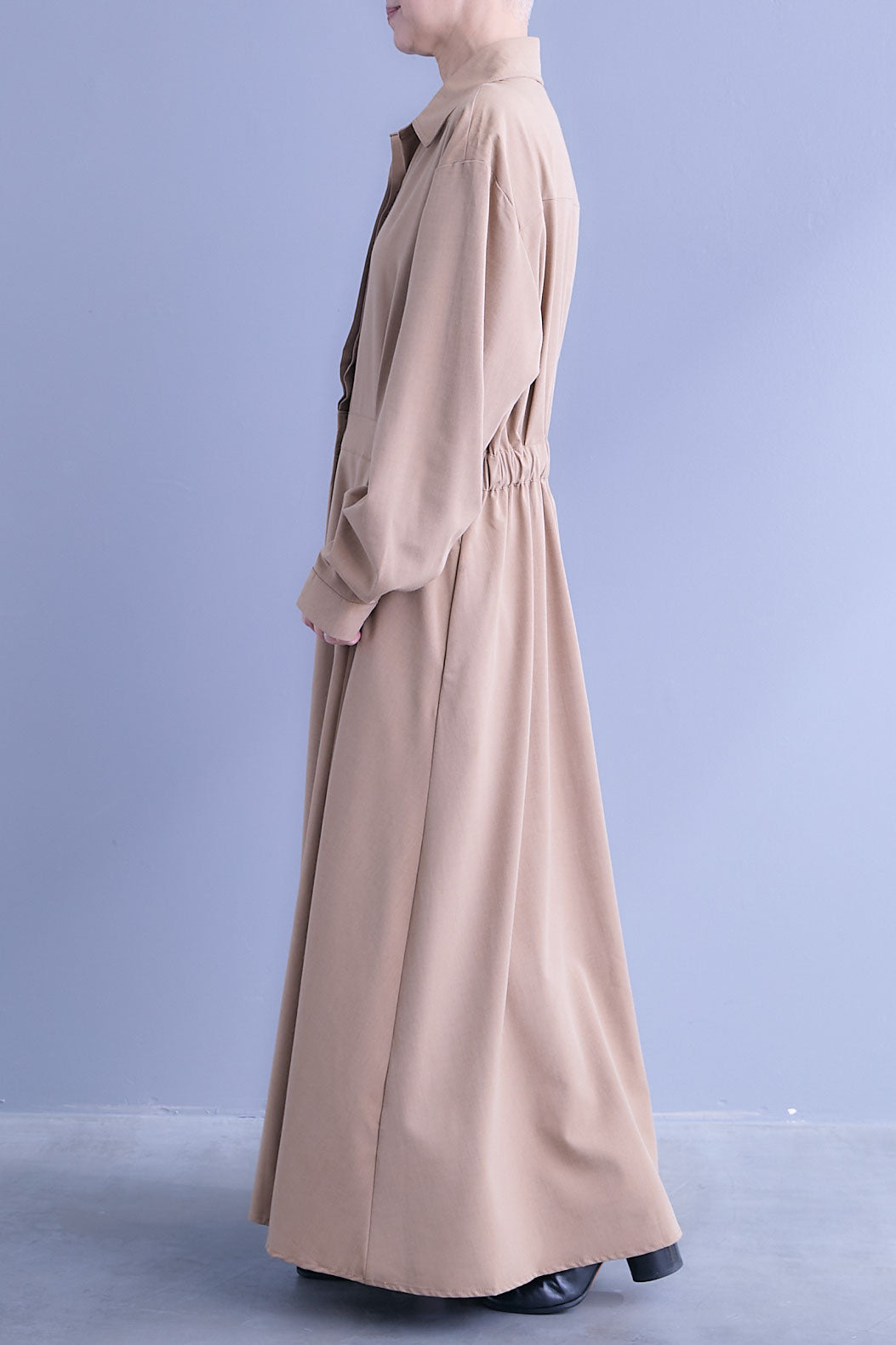 【予約】タックフレアスキッパーシャツワンピース