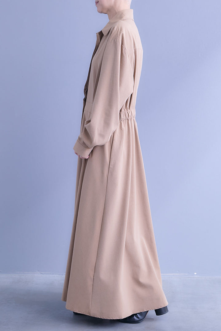 【予約】タックフレアスキッパーシャツワンピース