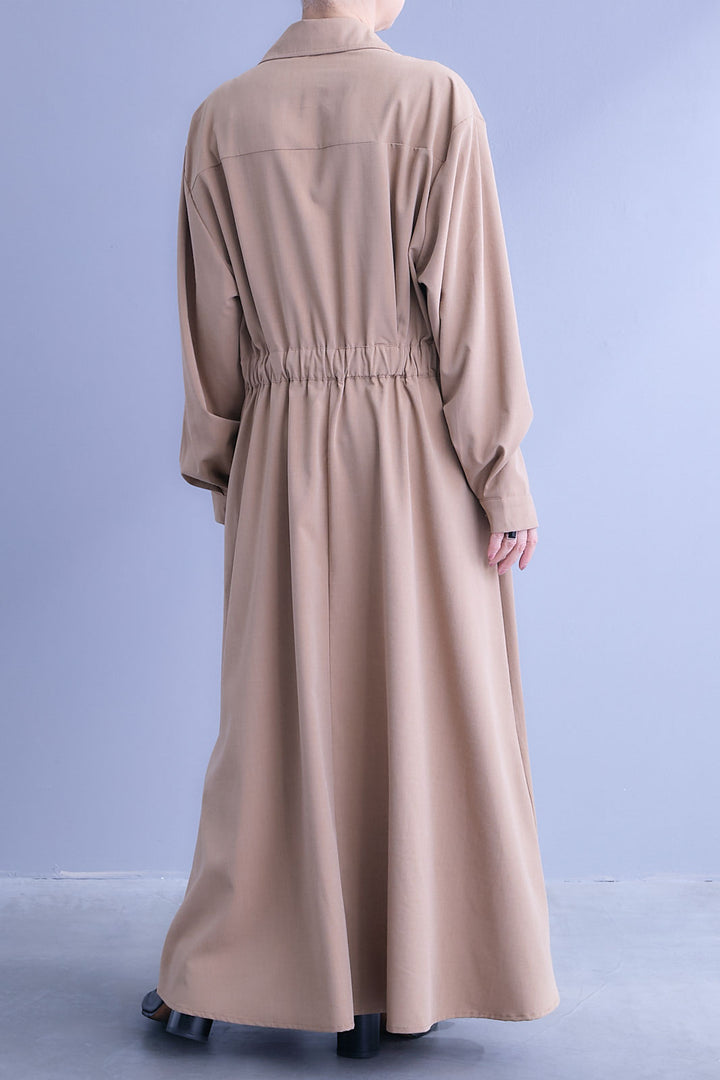 【予約】タックフレアスキッパーシャツワンピース