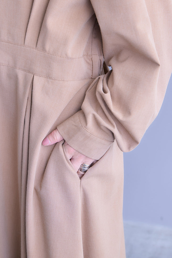 【予約】タックフレアスキッパーシャツワンピース