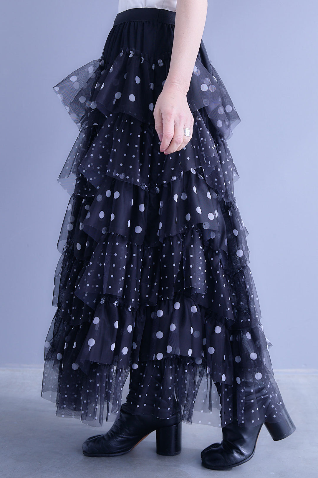 【予約】ドットレイヤードチュールスカート