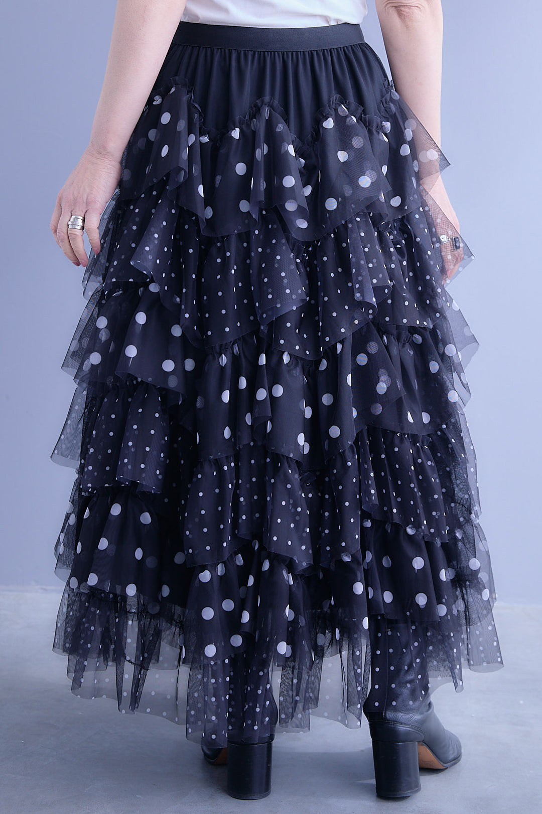 【予約】ドットレイヤードチュールスカート