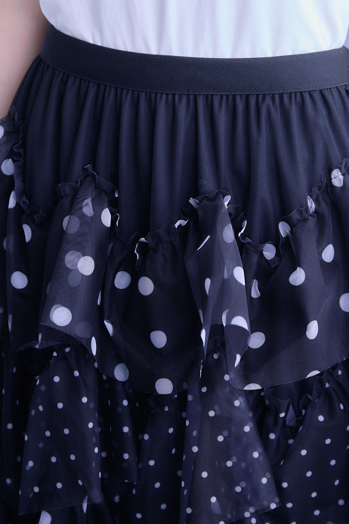 【予約】ドットレイヤードチュールスカート