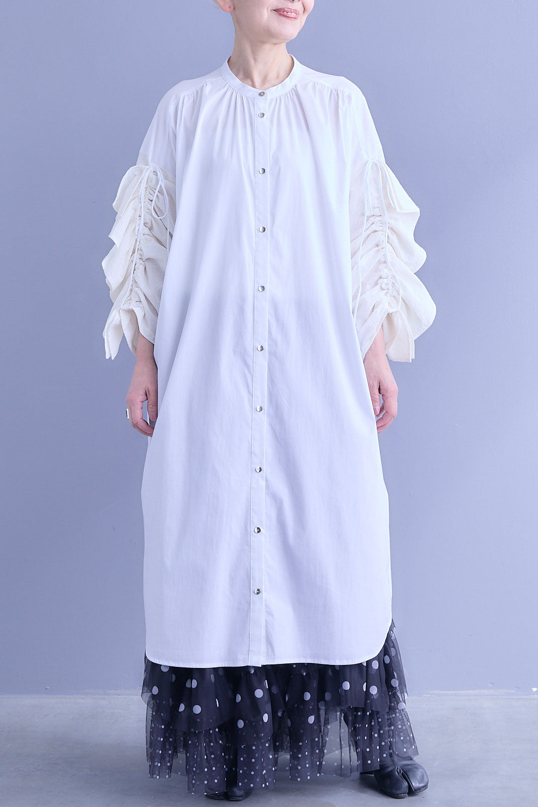 【予約】ドロストスリーブシャツワンピース