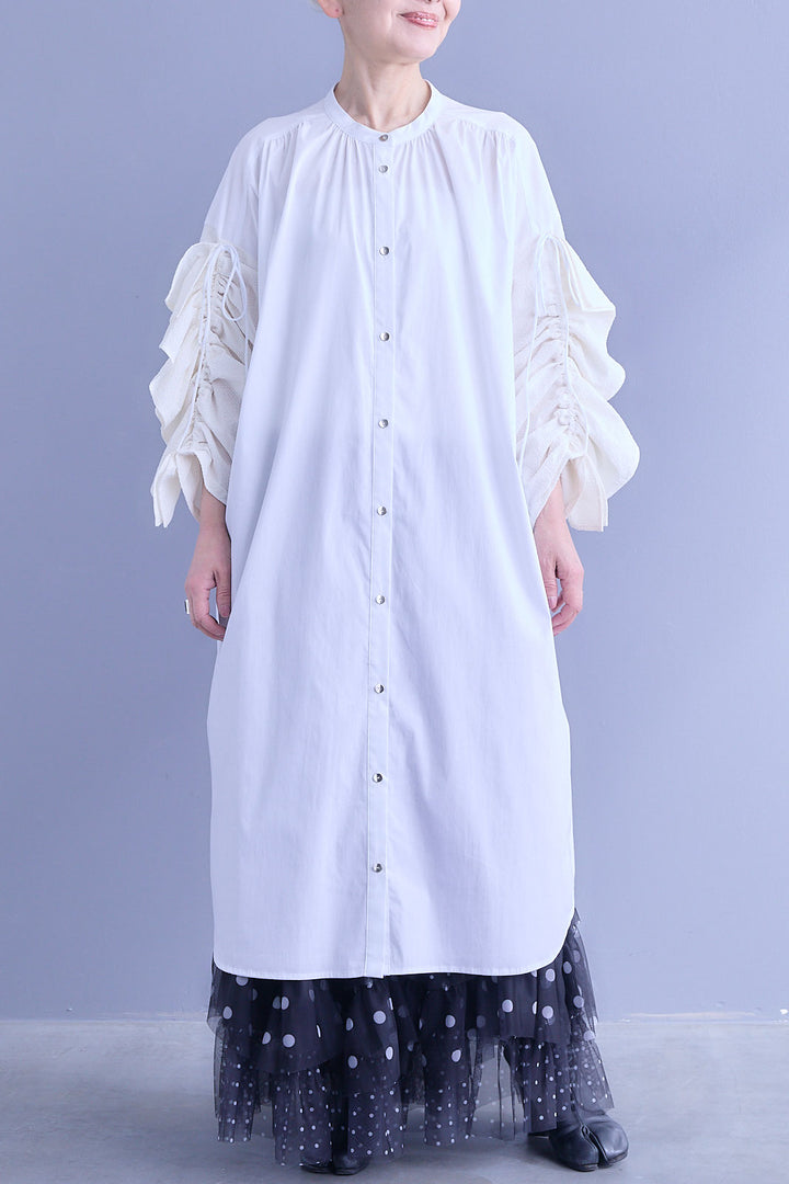【予約】ドロストスリーブシャツワンピース