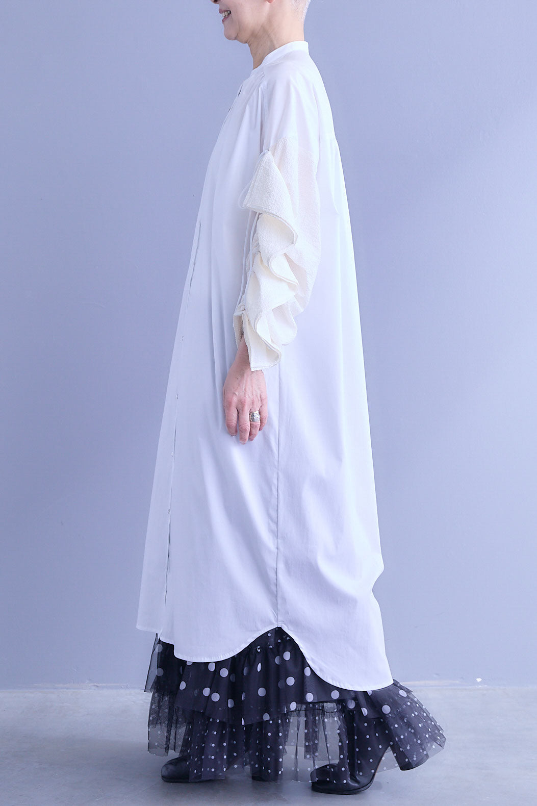 【予約】ドロストスリーブシャツワンピース