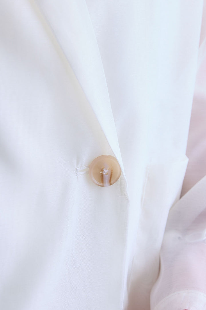 【SET】シアーポプリンダブルテーラードジャケット+ウェーブモチーフスタンドネックブラウス+2WAYラメサテンプリーツ×シアーティアードチュールスカート(3set)