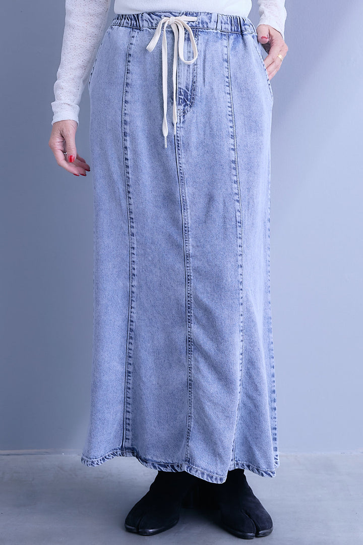 【予約】接触冷感テンセルデニムマーメイドフレアスカート
