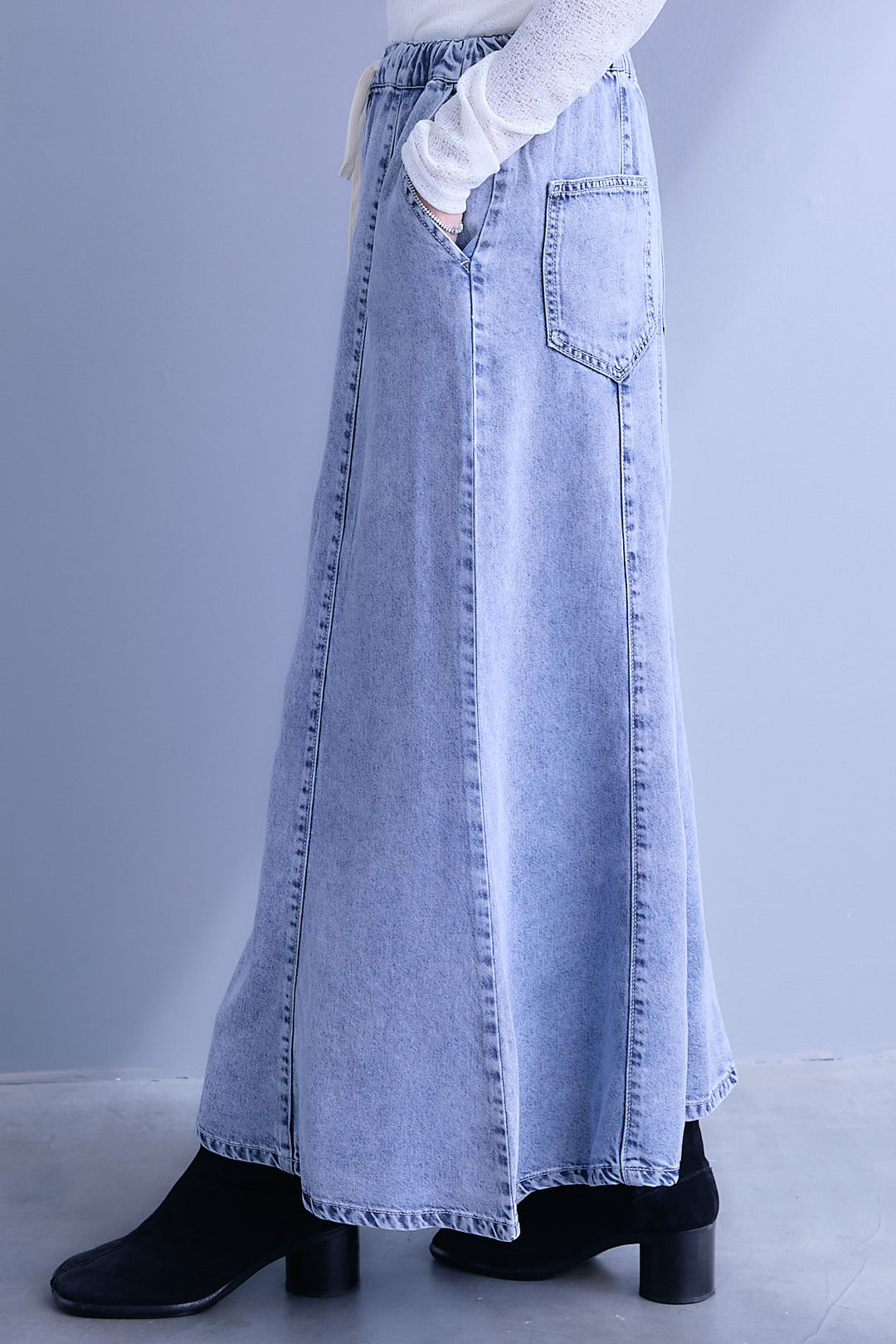 【予約】接触冷感テンセルデニムマーメイドフレアスカート