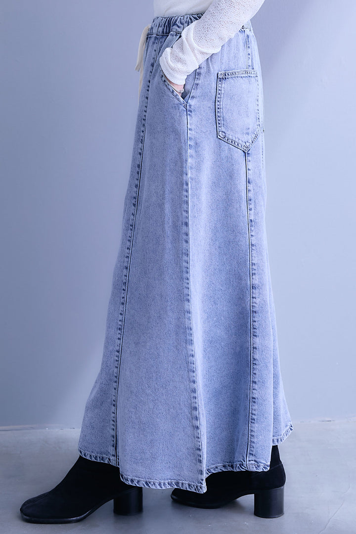 【予約】接触冷感テンセルデニムマーメイドフレアスカート