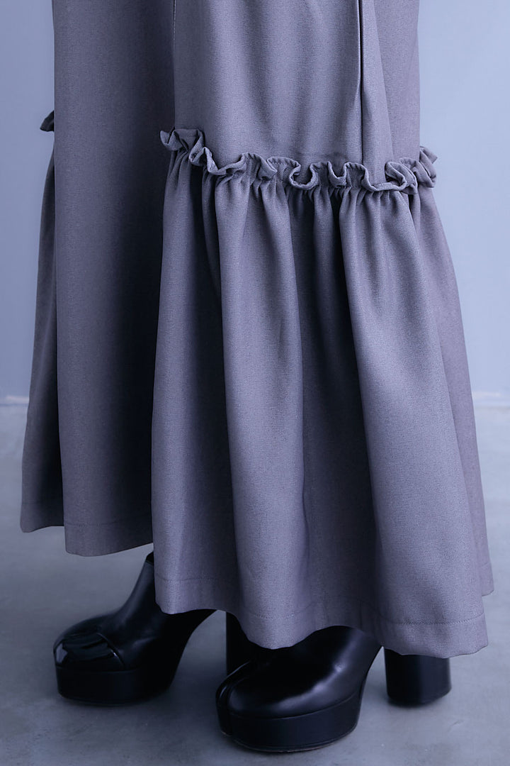 【予約】パイピングデザインスキッパーノースリーブワンピース