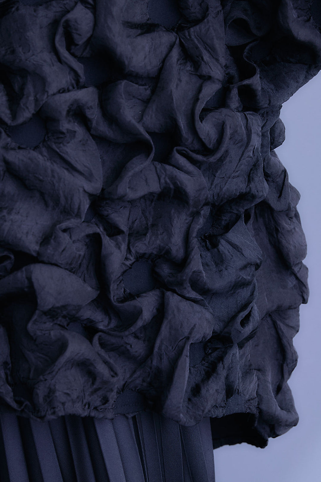 【SET】マトラッセボリュームフリルトップス+アシンメトリープリーツスカート(2set)