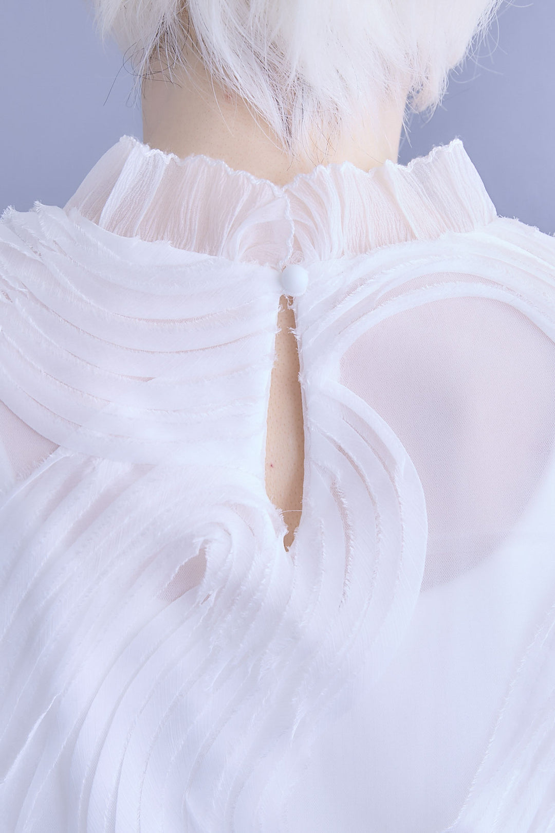 【SET】シアーポプリンダブルテーラードジャケット+ウェーブモチーフスタンドネックブラウス+2WAYラメサテンプリーツ×シアーティアードチュールスカート(3set)