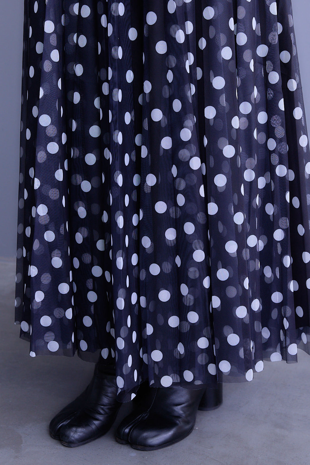 【SET】ドルマンルーズシャツワンピース+ドットチュールフレアスカート(2set)