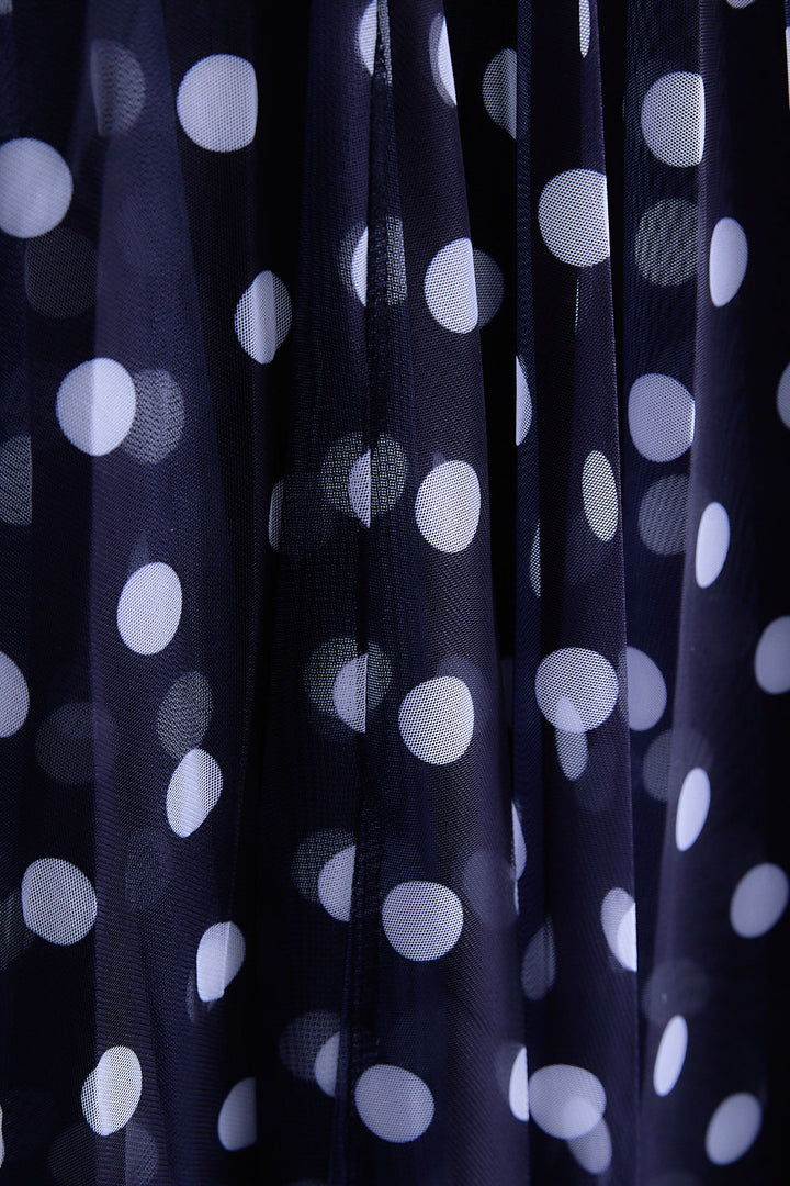 【SET】ドルマンルーズシャツワンピース+ドットチュールフレアスカート(2set)