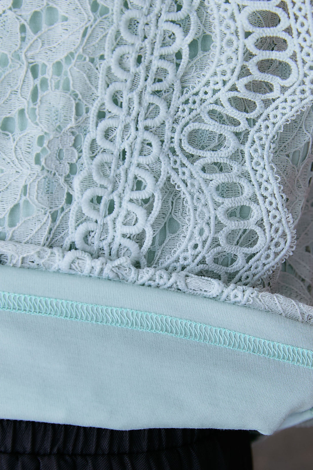 【SET】接触冷感スタンドカラーフレンチスリーブレースブラウス+アシンメトリープリーツスカート(2set)