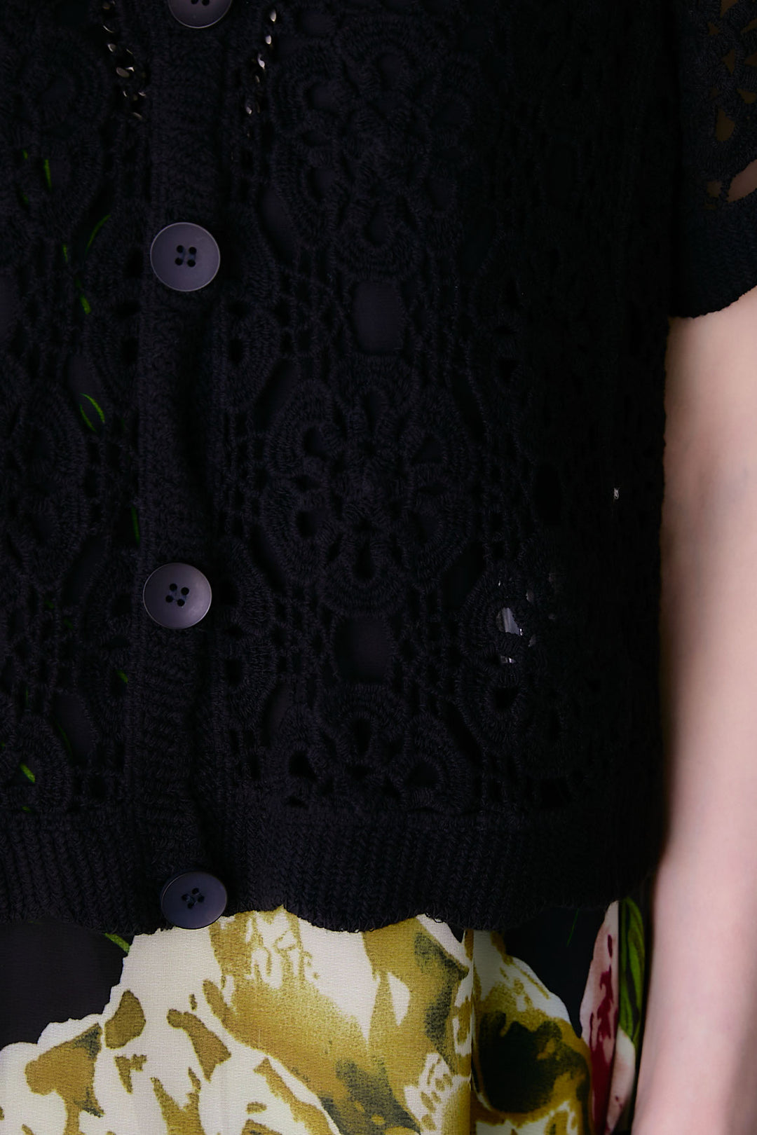 【SET】ハーフスリーブエンブロイダリークロシェカーデ+ゴールデンアワーサマードレス(2set)
