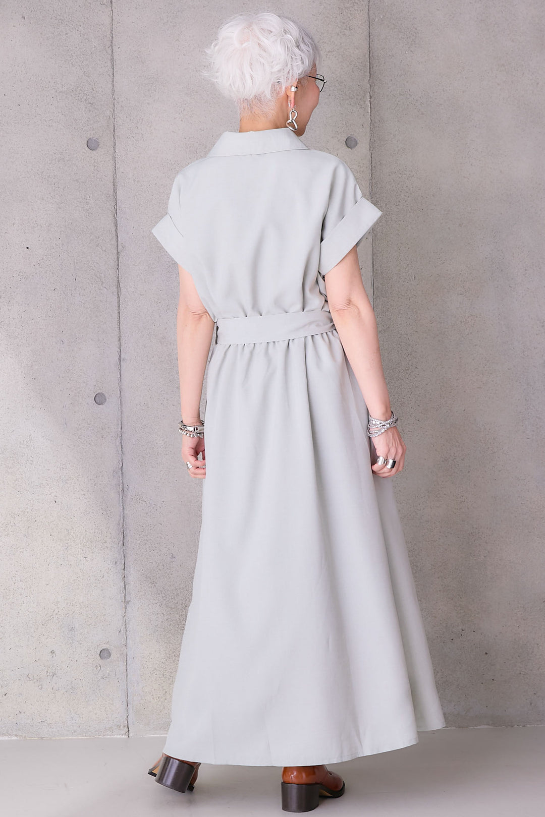 【予約】ロールアップスキッパーカシュクールワンピース