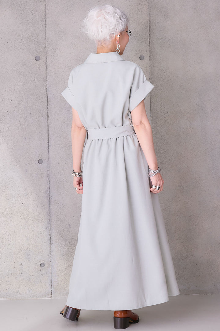 【予約】ロールアップスキッパーカシュクールワンピース