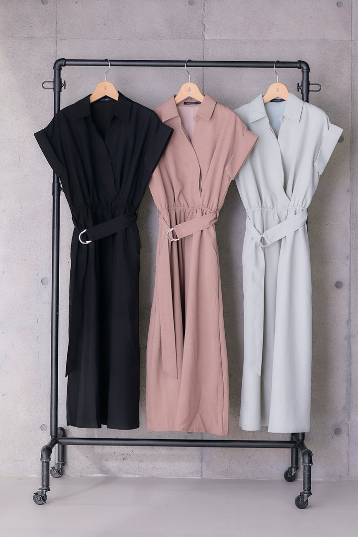 【予約】ロールアップスキッパーカシュクールワンピース
