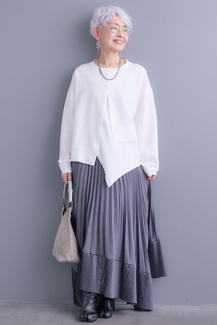 【予約】レイヤードデザインアシンメトリープルオーバー