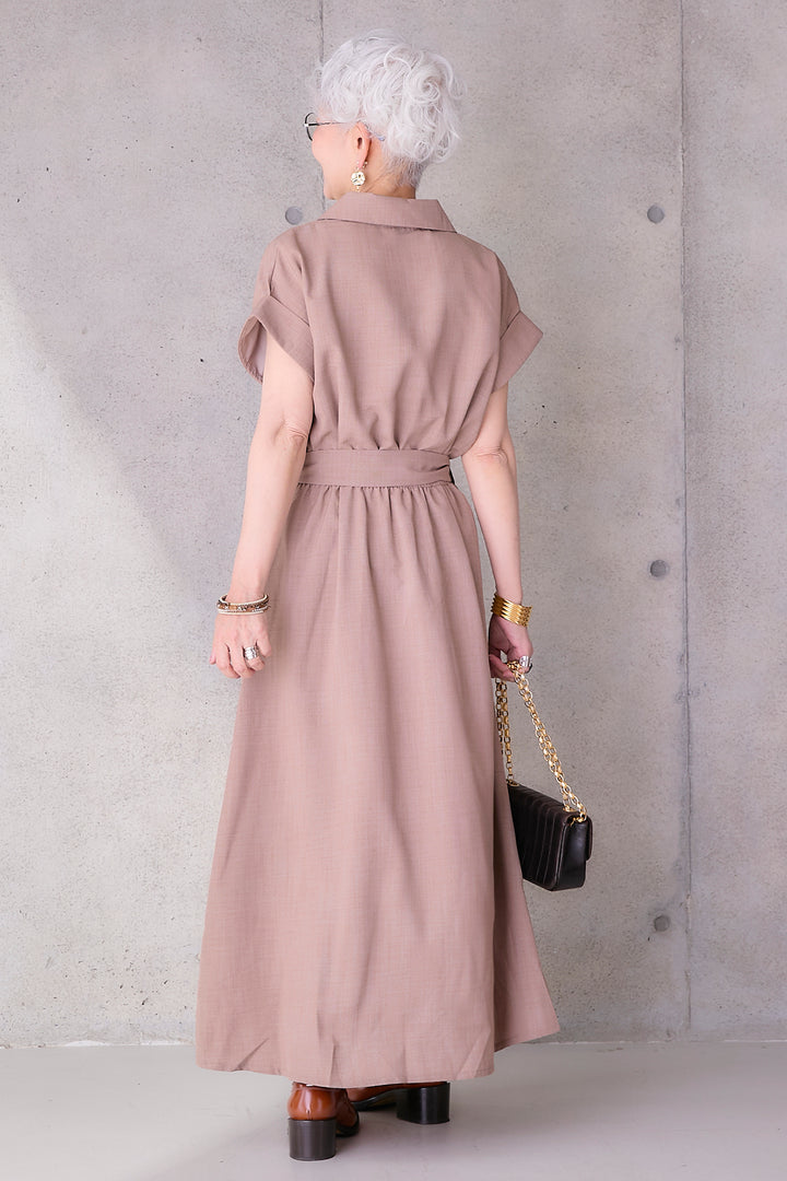 【予約】ロールアップスキッパーカシュクールワンピース
