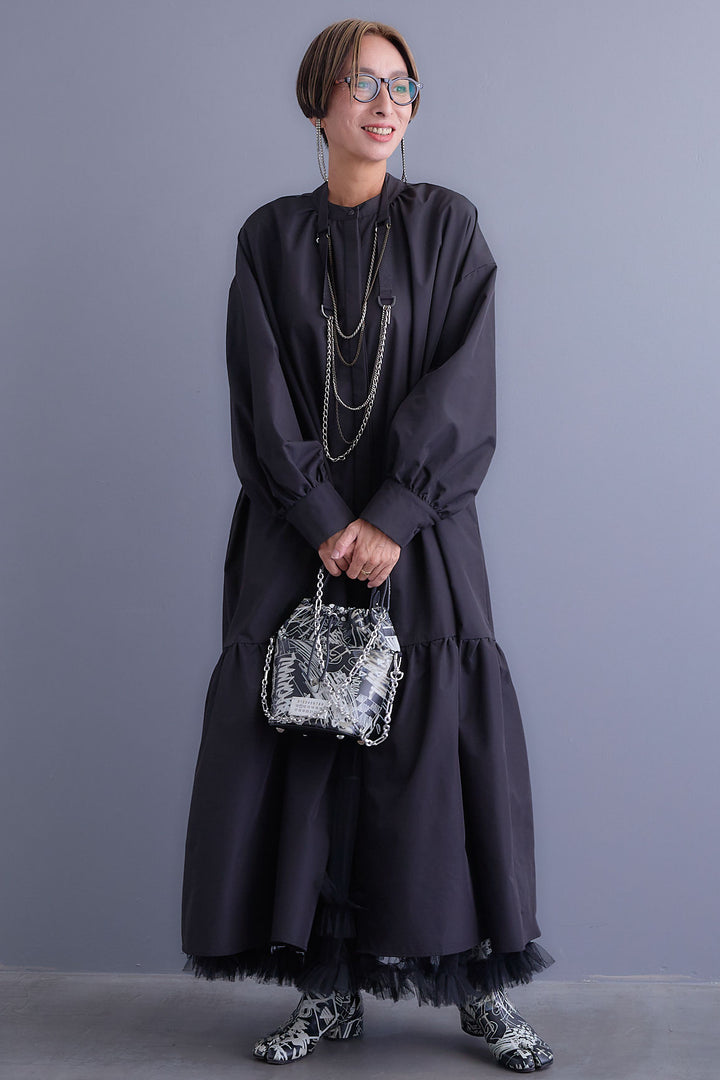 【予約】ボリュームスリーブバックシャンワンピース