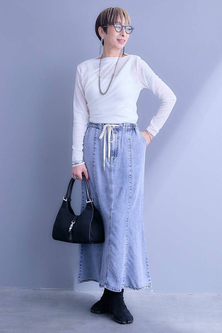 【予約】接触冷感テンセルデニムマーメイドフレアスカート