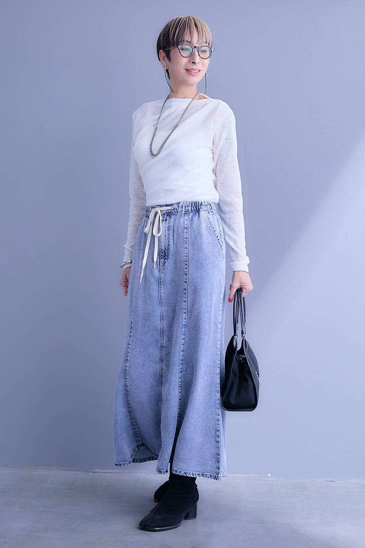 【予約】接触冷感テンセルデニムマーメイドフレアスカート