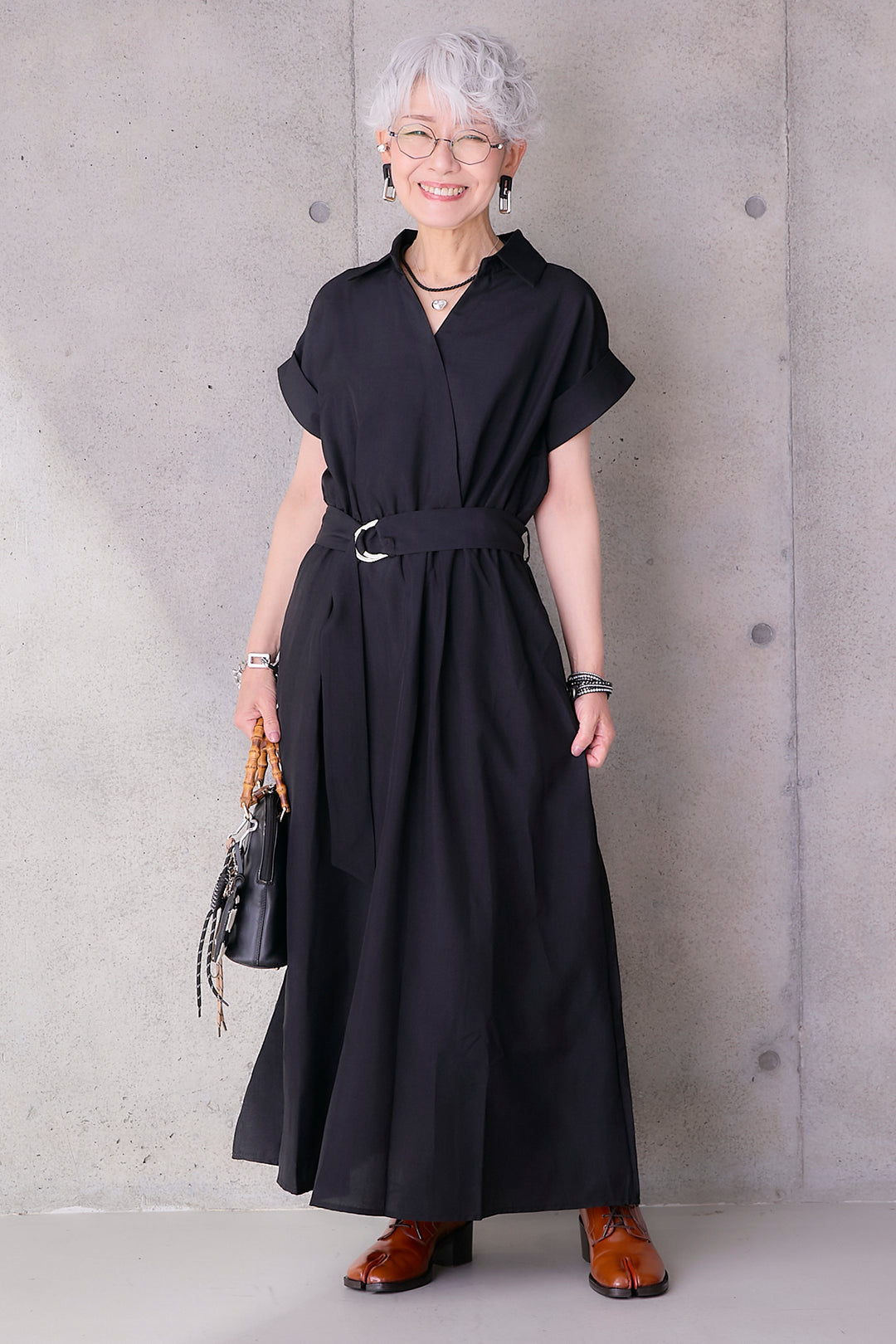 【予約】ロールアップスキッパーカシュクールワンピース