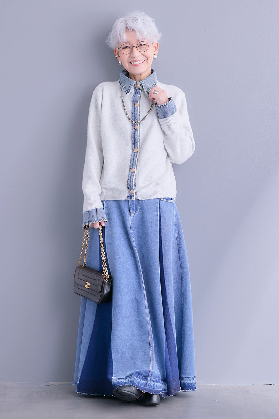 【予約】プリーツタックデニムスカート