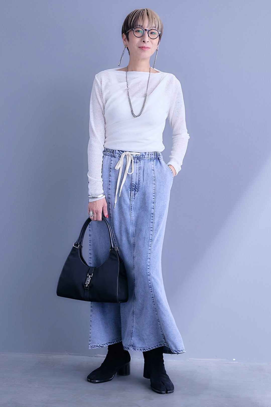 【予約】接触冷感テンセルデニムマーメイドフレアスカート