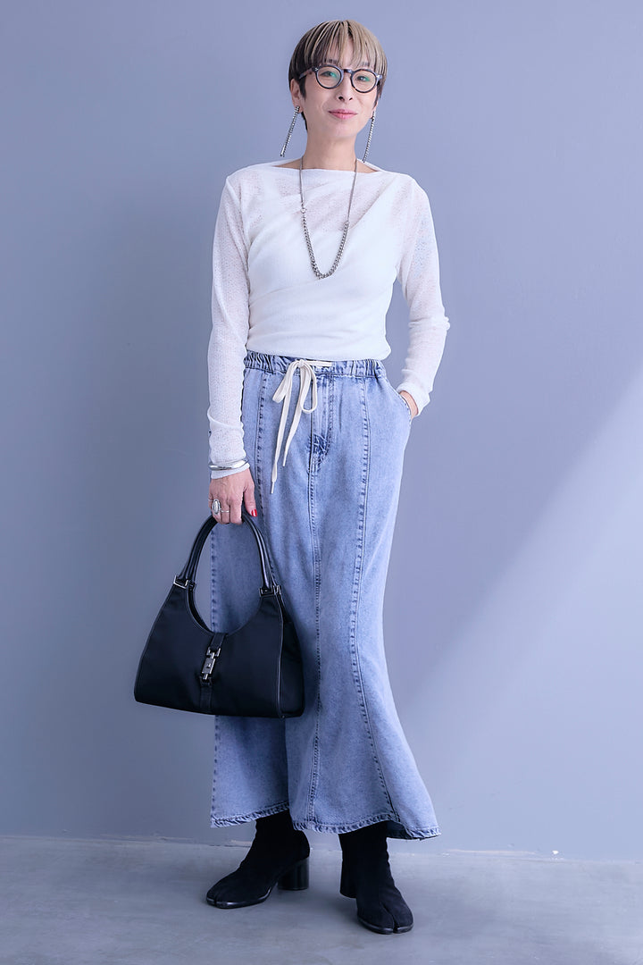 【予約】接触冷感テンセルデニムマーメイドフレアスカート