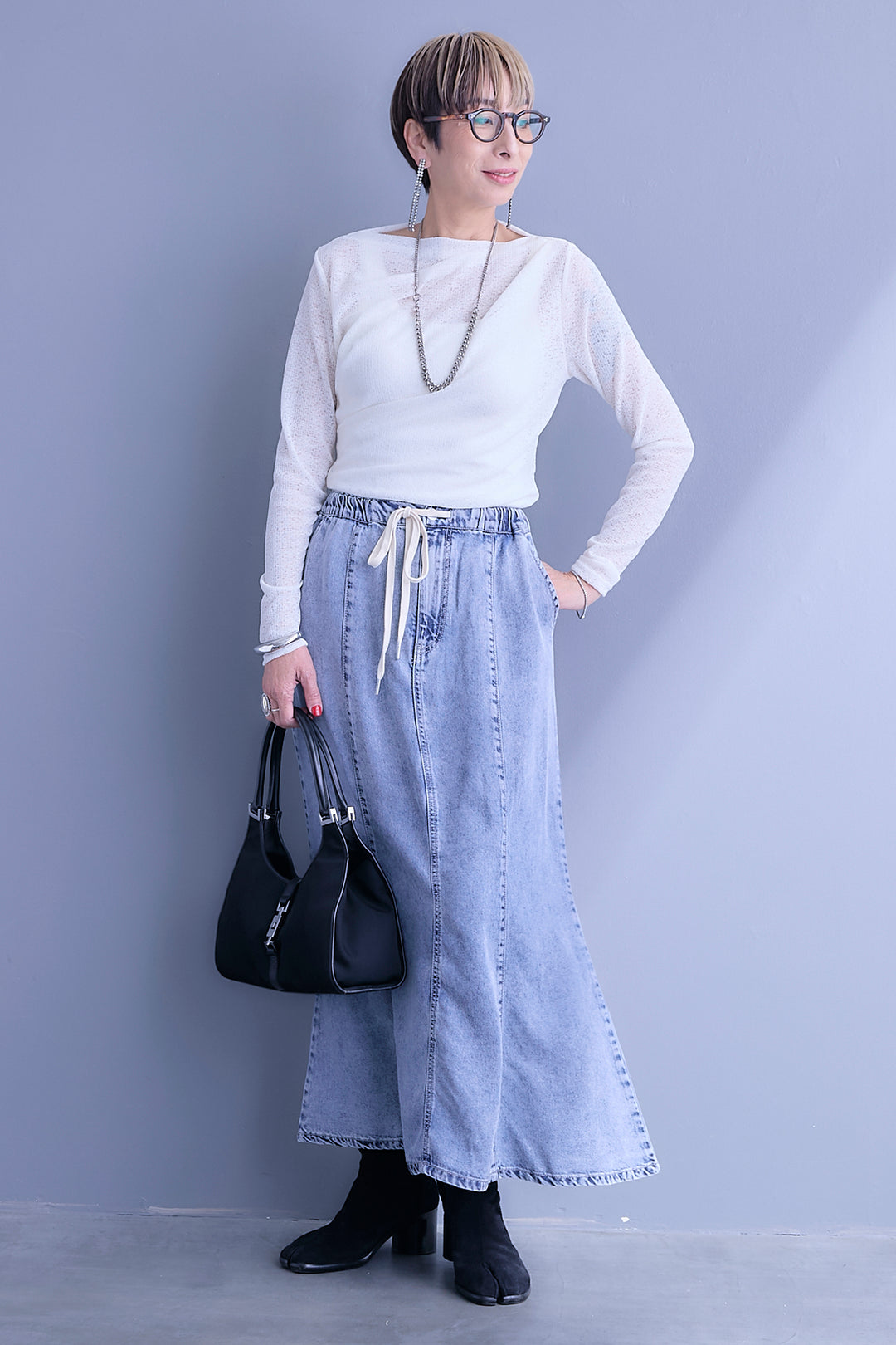 【予約】接触冷感テンセルデニムマーメイドフレアスカート