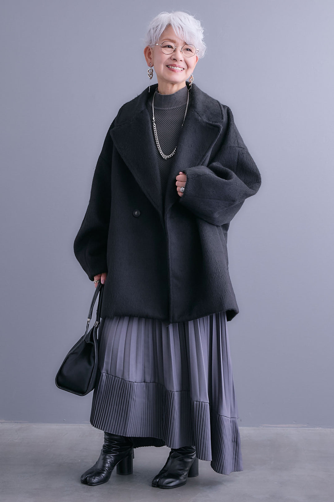 【予約】ワイドラペルコクーンスリーブシャギーコート