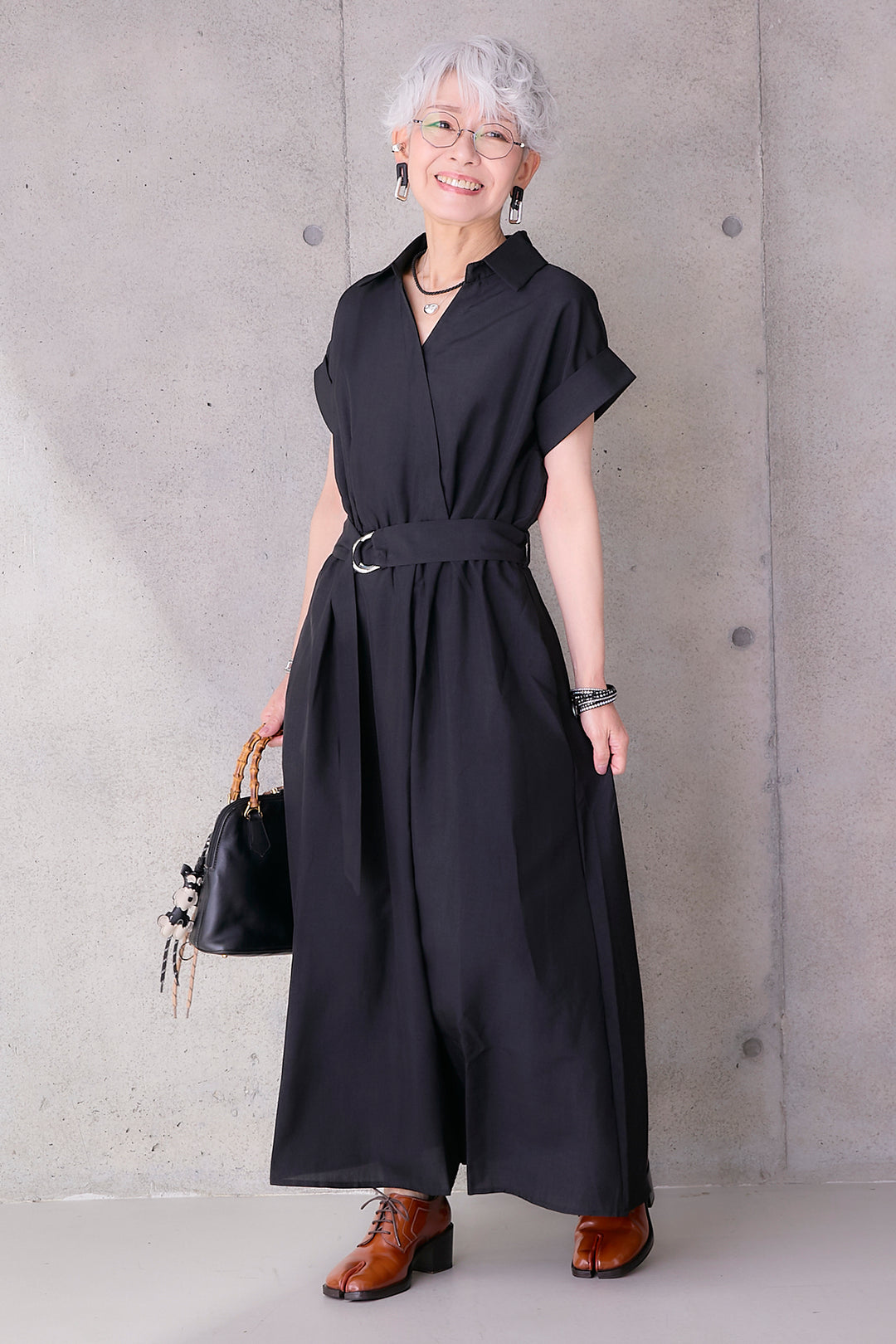 【予約】ロールアップスキッパーカシュクールワンピース