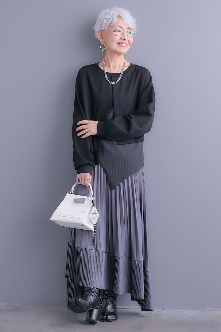 【予約】レイヤードデザインアシンメトリープルオーバー