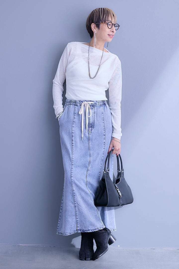 【予約】接触冷感テンセルデニムマーメイドフレアスカート
