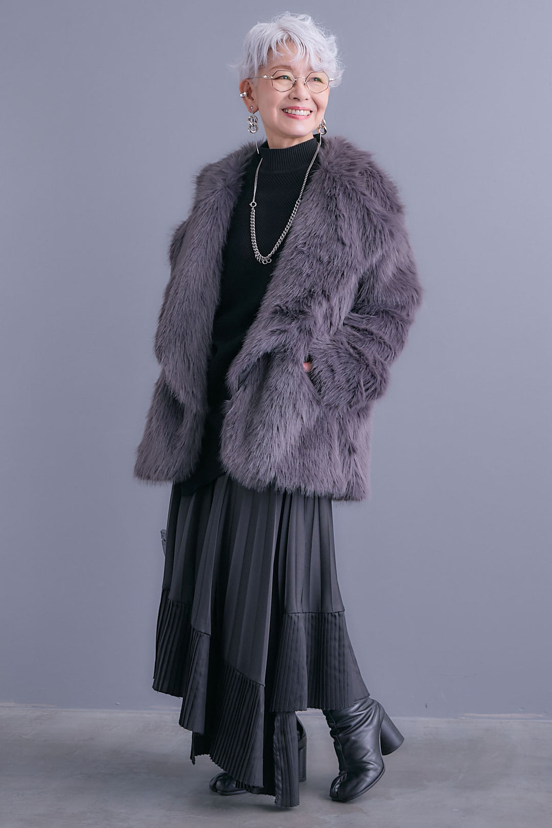 【予約】テーラードカラーファーコート